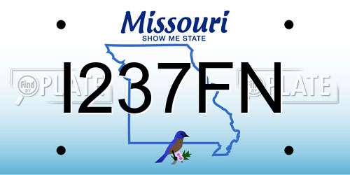 I237FN Missouri License Plate