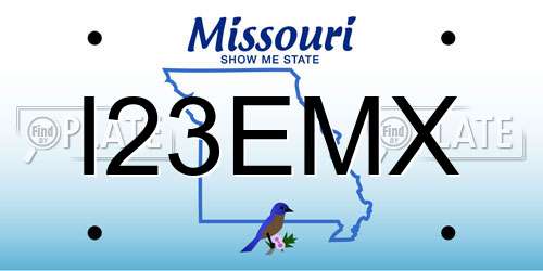 I23EMX Missouri License Plate