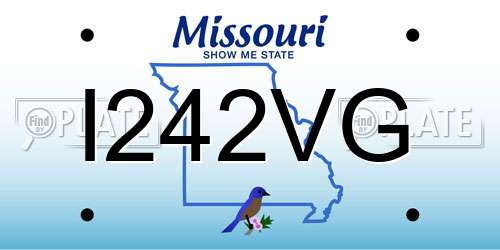 I242VG Missouri License Plate
