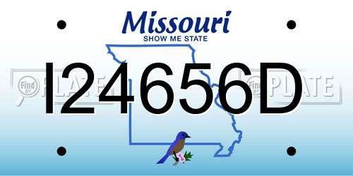 I24656D Missouri License Plate