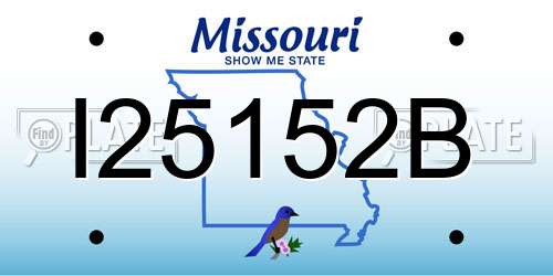 I25152B Missouri License Plate