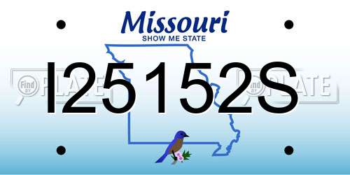 I25152S Missouri License Plate