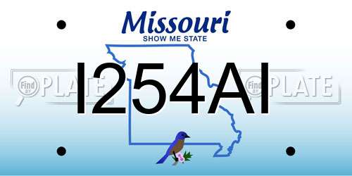 I254AI Missouri License Plate
