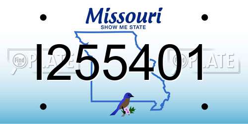 I255401 Missouri License Plate