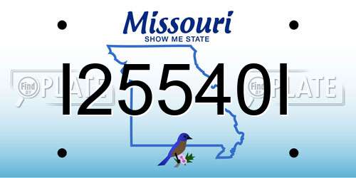 I25540I Missouri License Plate