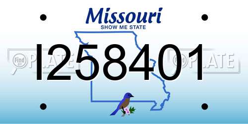I258401 Missouri License Plate