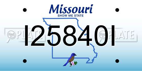 I25840I Missouri License Plate