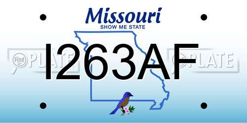 I263AF Missouri License Plate