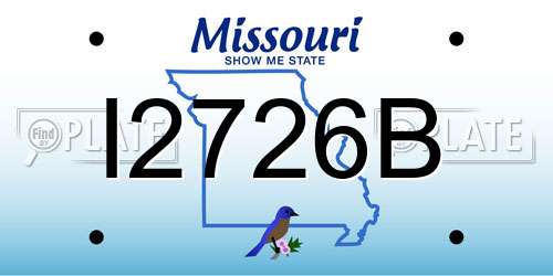 I2726B Missouri License Plate