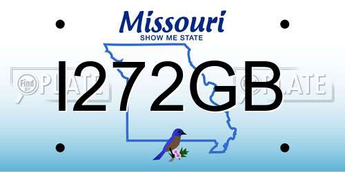 I272GB Missouri License Plate