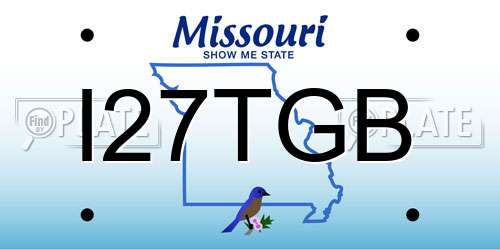 I27TGB Missouri License Plate