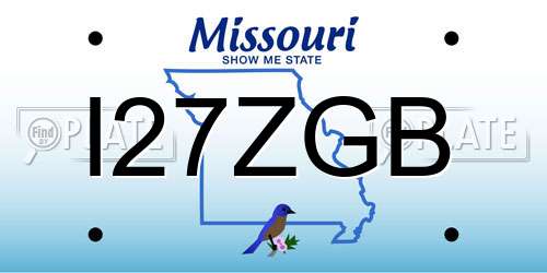 I27ZGB Missouri License Plate