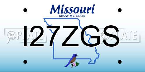 I27ZGS Missouri License Plate