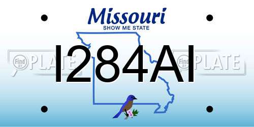 I284AI Missouri License Plate
