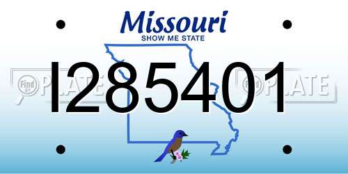 I285401 Missouri License Plate