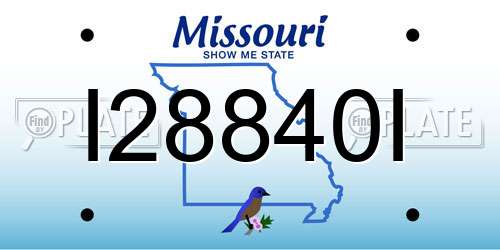 I28840I Missouri License Plate