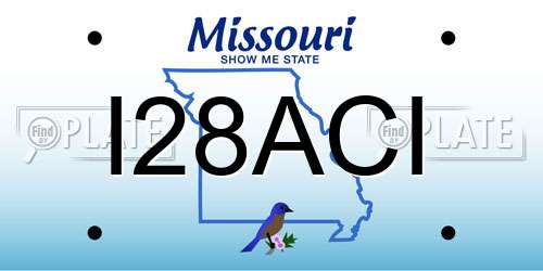 I28ACI Missouri License Plate