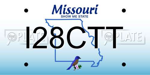 I28CTT Missouri License Plate
