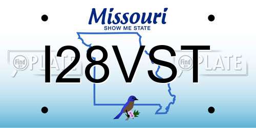 I28VST Missouri License Plate
