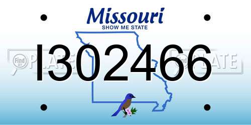 I302466 Missouri License Plate