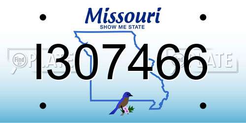 I307466 Missouri License Plate