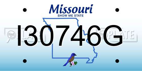 I30746G Missouri License Plate