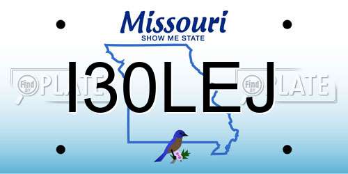 I30LEJ Missouri License Plate