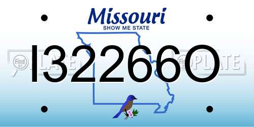 I32266O Missouri License Plate