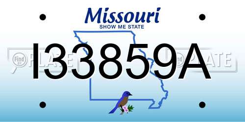 I33859A Missouri License Plate