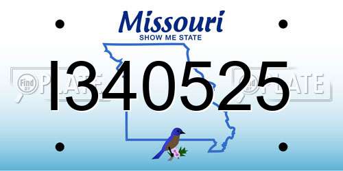 I340525 Missouri License Plate