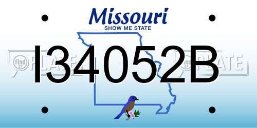 I34052B Missouri License Plate