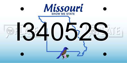 I34052S Missouri License Plate