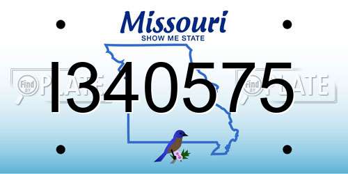 I340575 Missouri License Plate