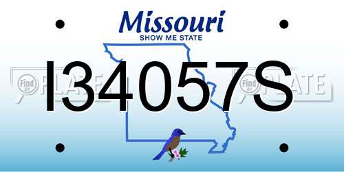 I34057S Missouri License Plate