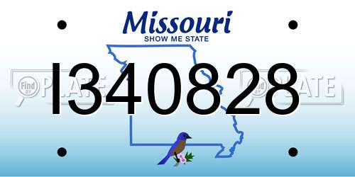 I340828 Missouri License Plate