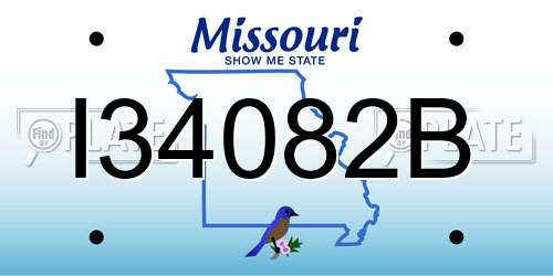 I34082B Missouri License Plate