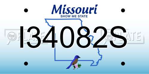 I34082S Missouri License Plate