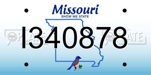 I340878 Missouri License Plate