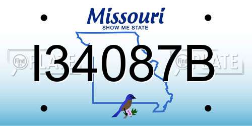 I34087B Missouri License Plate