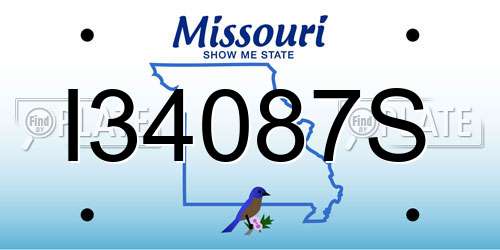 I34087S Missouri License Plate