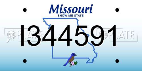I344591 Missouri License Plate