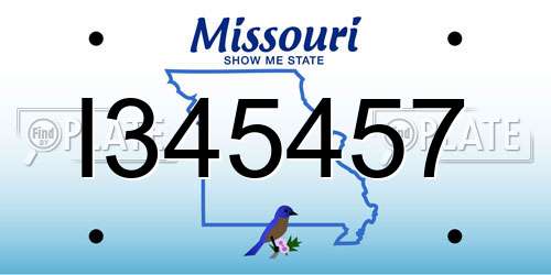 I345457 Missouri License Plate