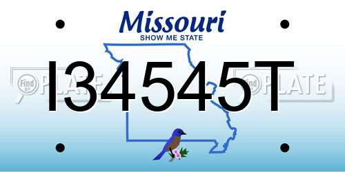 I34545T Missouri License Plate