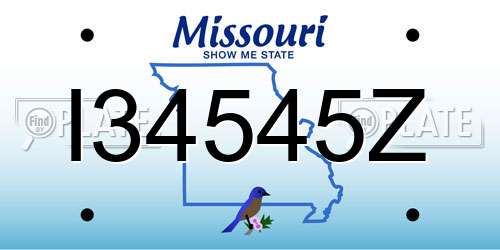 I34545Z Missouri License Plate