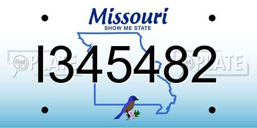 I345482 Missouri License Plate