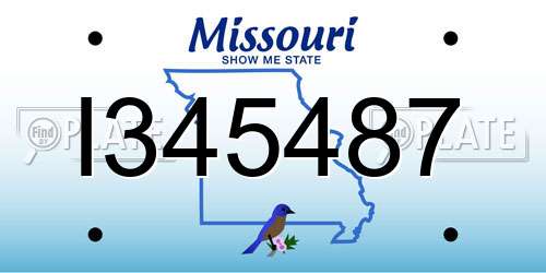 I345487 Missouri License Plate