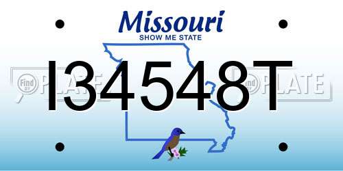 I34548T Missouri License Plate