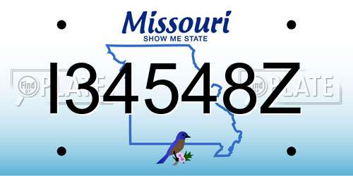I34548Z Missouri License Plate