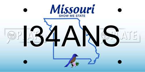 I34ANS Missouri License Plate