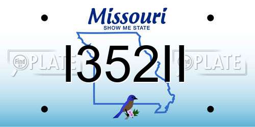 I352II Missouri License Plate